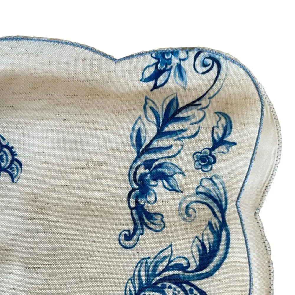 RACHEL ROY Blue Bunny Rabbit TOILE Easter Table Runner 14x90 New